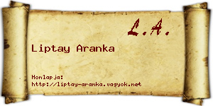 Liptay Aranka névjegykártya